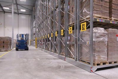 Ruimtebesparing met verrijdbare palletstellingen